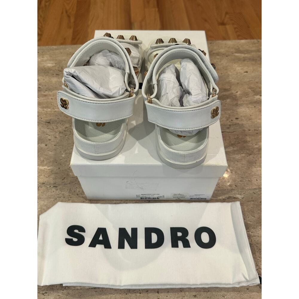NEW Sandro Embellished leather sandals White size 40 / 9.5 - Picture 8 of 12